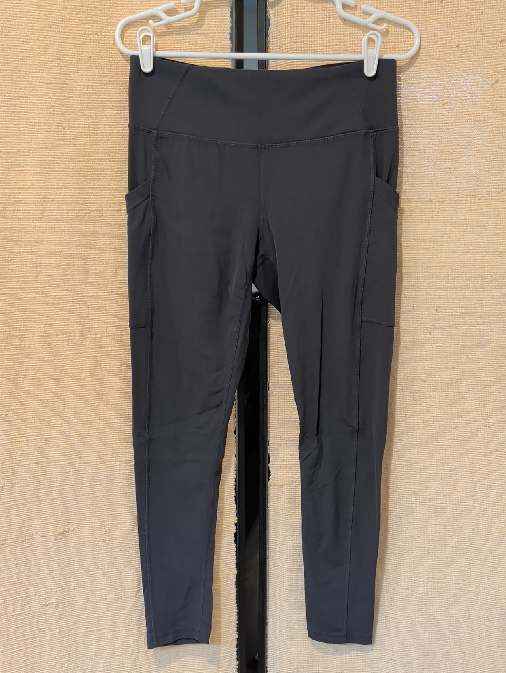 Prana Dark Gray Athletic Leggings with Subtle Logo